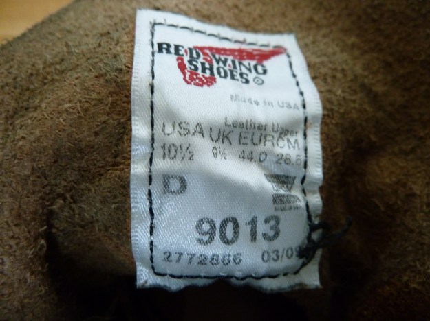 Red Wing Boots 9013 Charles Beckmann label