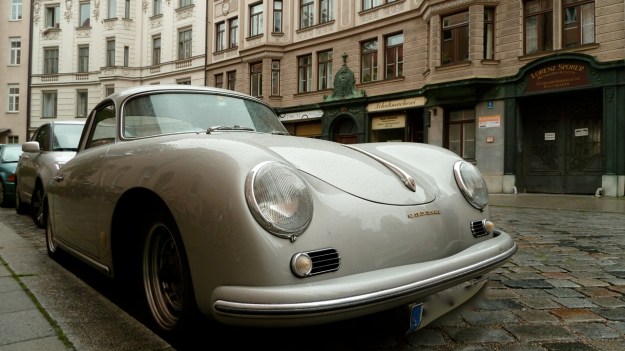 Porsche 356 - 1600 super in silver view from the front
