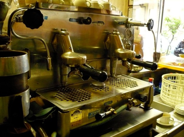 Faema E61 front with portafilters