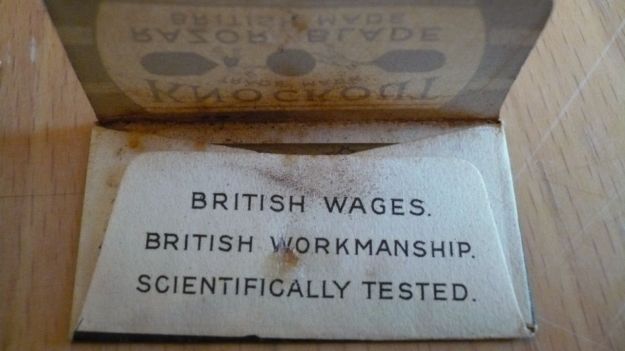 Knockout Razor Blade, british wages, british craftmanshift