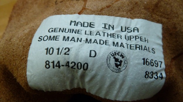 Thorogood Moc Toe boots id label