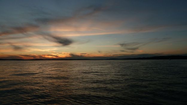 sunset bodensee from the kajak