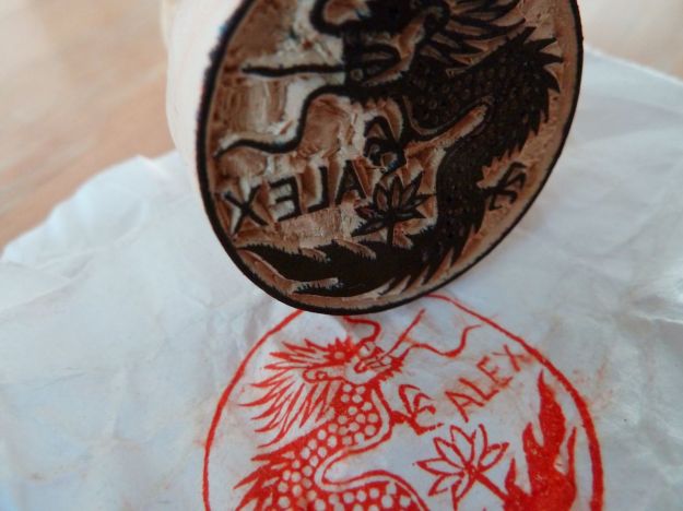 wooden stamp from a stamp carver in hanoi