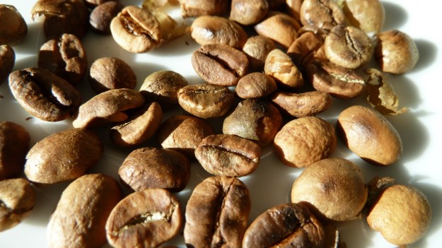 home coffee roasting with the whirley - beans after 10 minutes