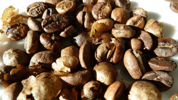 home coffee roasting with the whirley - beans after 15 minutes