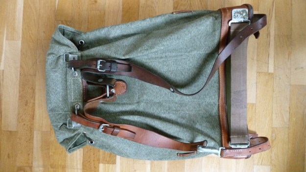 swiss military backpack salt and pepper 1973 back view