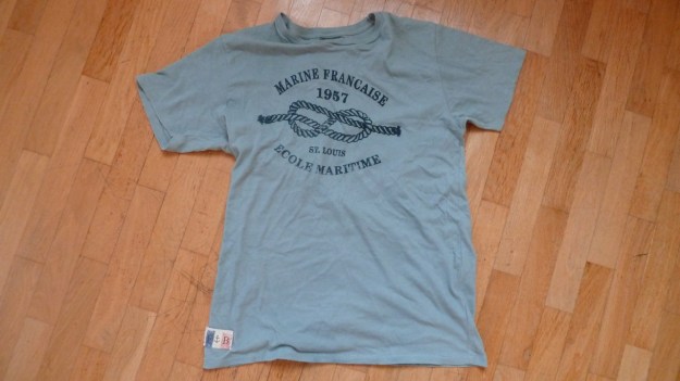 fatboy clothing ecole maritime t-shirt marine francaise grey total view