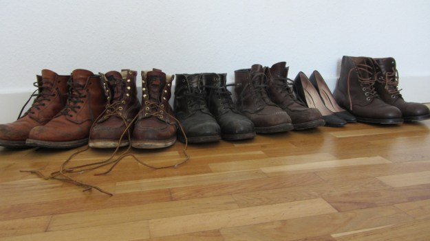 red wings thorogood baltes and a high heel