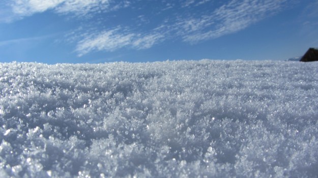 ski touring in the bregenzer wald - snow close up