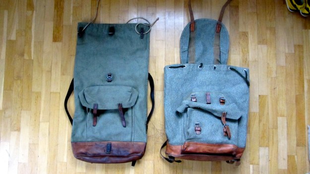 swiss army backpack salt and pepper small vs. big  - both main view