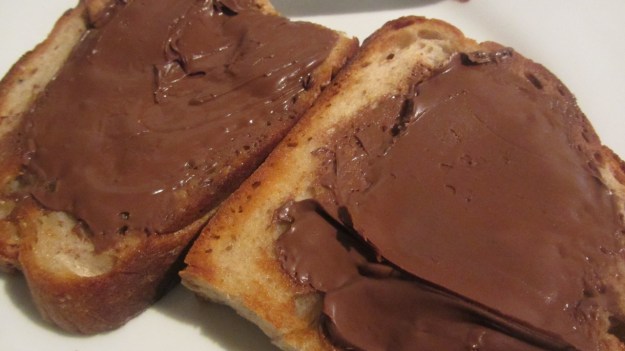 butter roasted bread with nutella and banana - nutella the bread slices