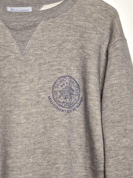 merz b. schwanen sweater 343 Eskimo fleece printed - detail crew neck - detail print