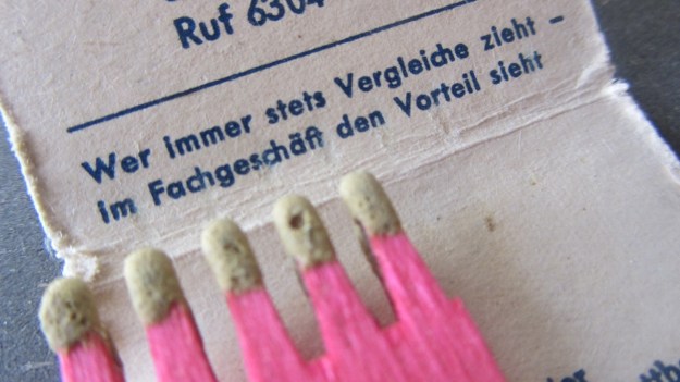 vintage matchsticks german - hast du zündhölzer hast du feuer