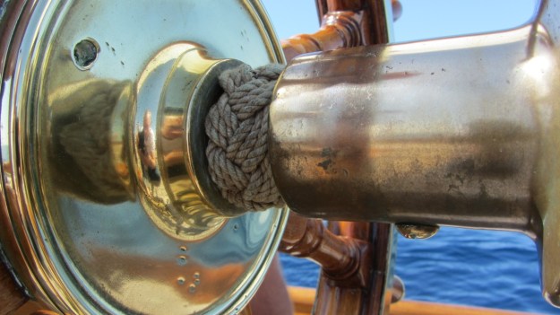 Moonbeam IV Yacht steering wheel brass