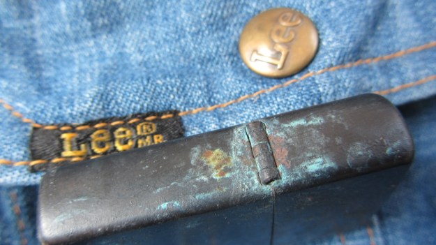 Brass zippo lighter rapidly vintaged by feinschmuck -  side