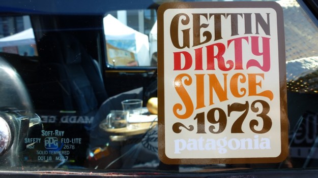 amtraq outdoor fair 2012 - patagonia dirty since 1973 sticker