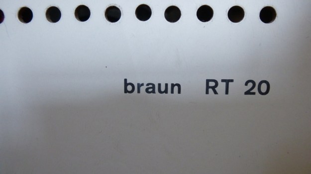 Braun RT 20 Radio - type print backside
