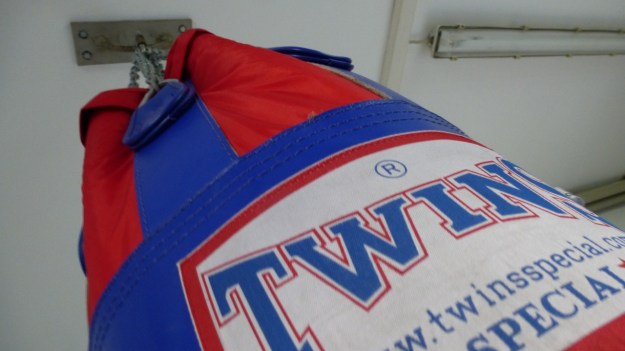 undusting my homegym - punching bag twins medium