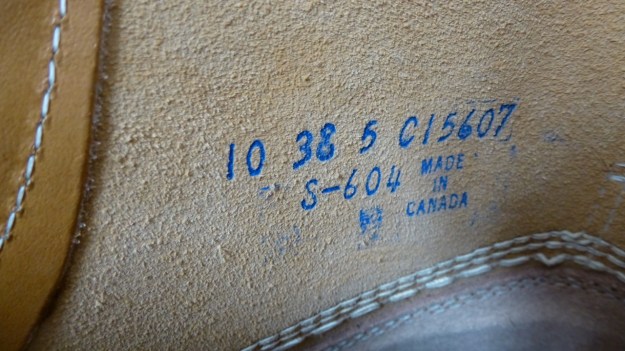 Gorilla shoe la chaussure - made in canada inside boot label