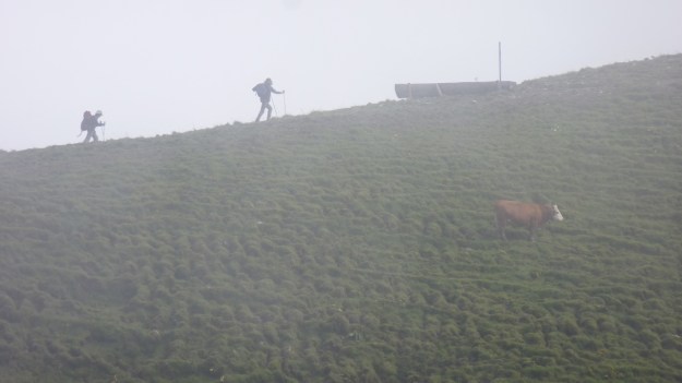 hiking to the mörzelspitze in austria vorarlberg02 other hikers in the fog