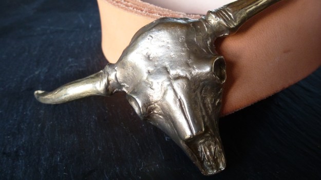 longhorn skull belt buckle