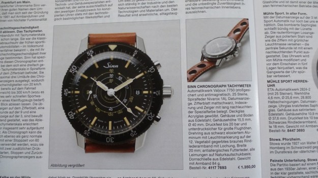 Manufactum Nr. 25 Summer 2012 personal highlights - sinn chronograph 