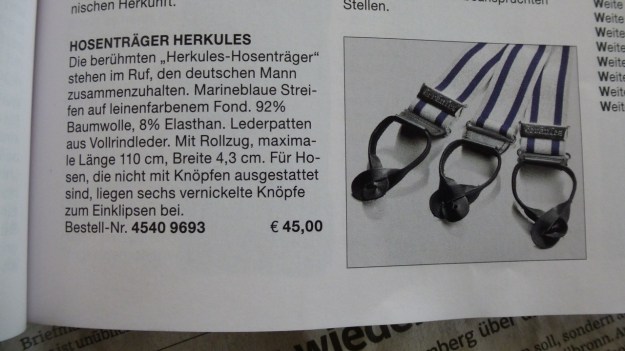 Manufactum Nr. 25 Summer 2012 personal highlights - herkules suspenders