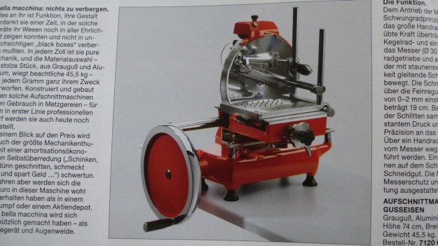 Manufactum Nr. 25 Summer 2012 personal highlights - berkel cutting maschine