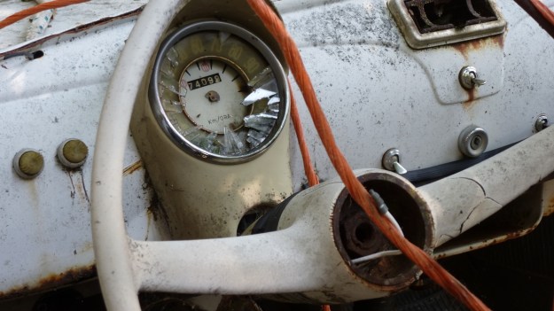 Valle Maira, Maira Tal, Maira Valley abandoned Fiat 500 instruments