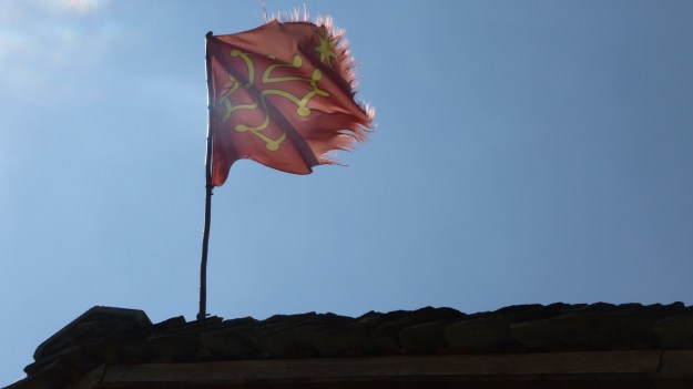 Occitan cross flag, valle maira. maira valley - palent