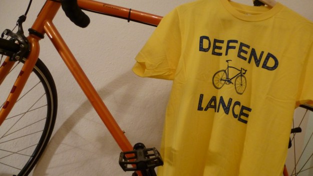 Defend Lance - Pedal Pushers Club T-Shirt on bike