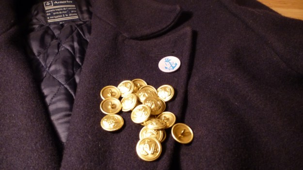 Golden Navy Anchor buttons - Amor Lux Caban Jacket