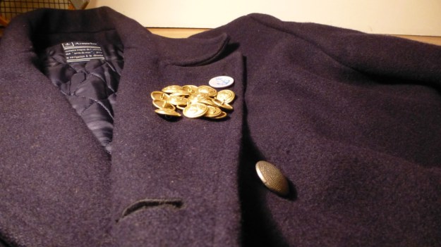 Golden Navy Anchor buttons - Amor Lux Caban Jacket