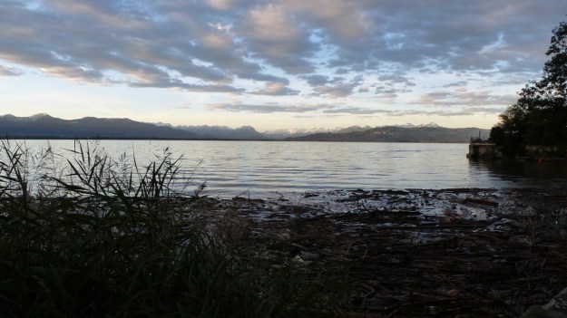 Mountain panorama with snow Säntis - Bodensee - Lindau 1