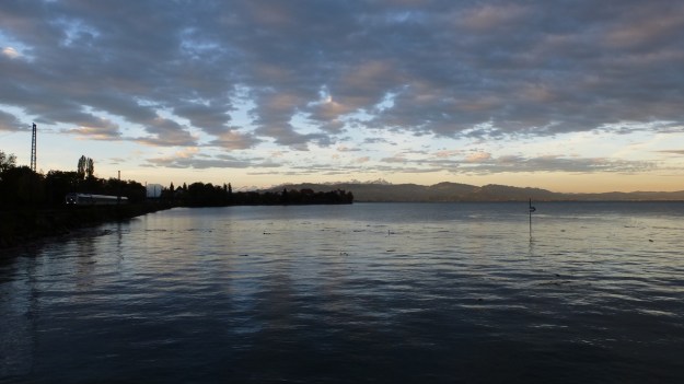 Mountain panorama with snow Säntis - Bodensee - Lindau 2