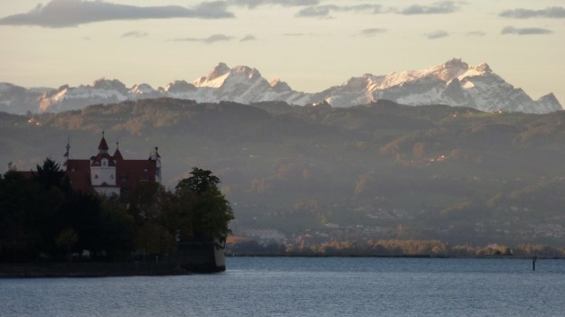 Mountain panorama with snow Säntis - Bodensee - Lindau 3