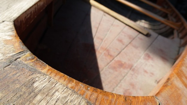 old stuff around the shipyard - teak boat vintage