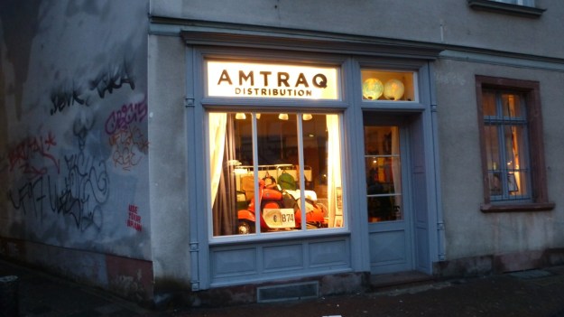 Amtraq Distribution visit - Sachsenhausen outside shopwindow