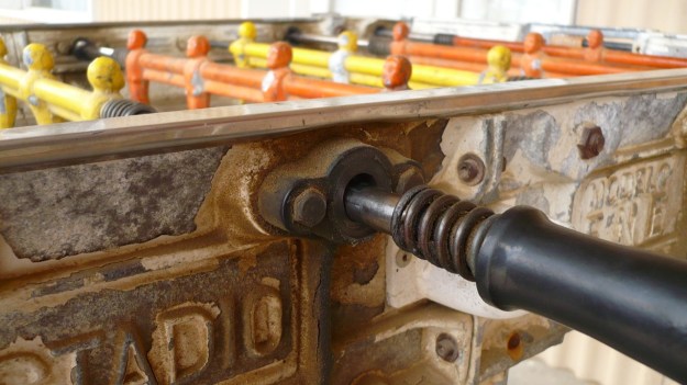 Antique Kicker - Patagonia detail old table soccer game