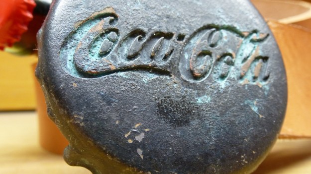 Coca Cola Belt Buckle and Ring bronze patina collector by feinschmuck
