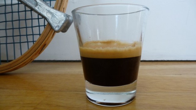 Homeroasted coffee and fresh bread - fresh espresso with crema