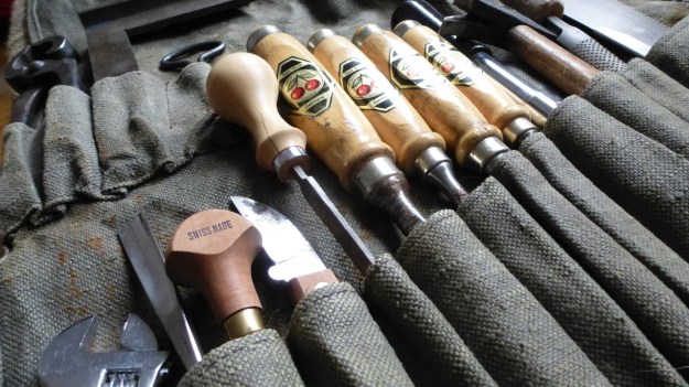 Woodworking canvas tool roll kirschen tools
