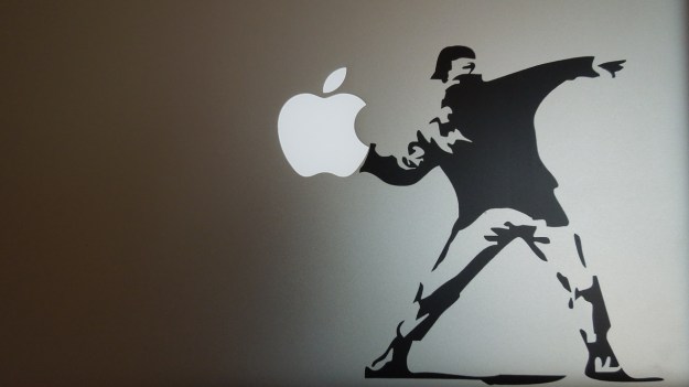 banksy macbook sticker
