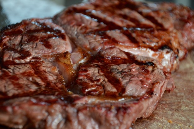 rib eye and waffles barbecue