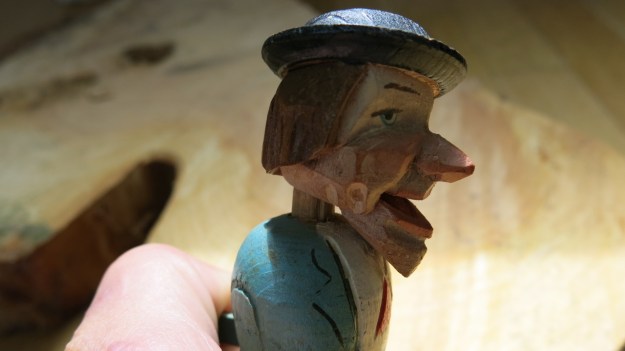 vintage carved wooden bottle stopper