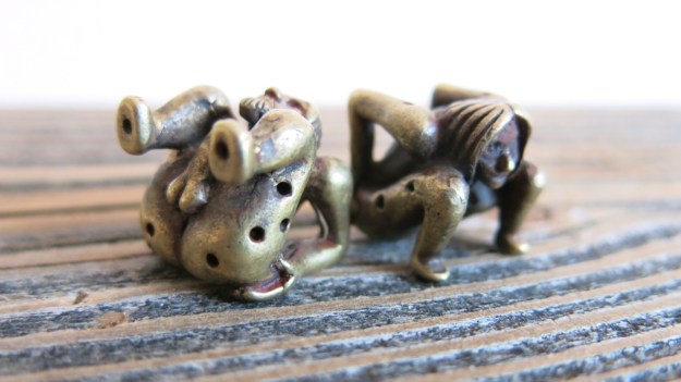 ancient roman or viking bronze dices