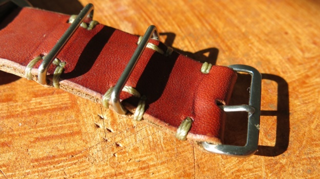 DIY hand sewn Nato leather watch strap 732