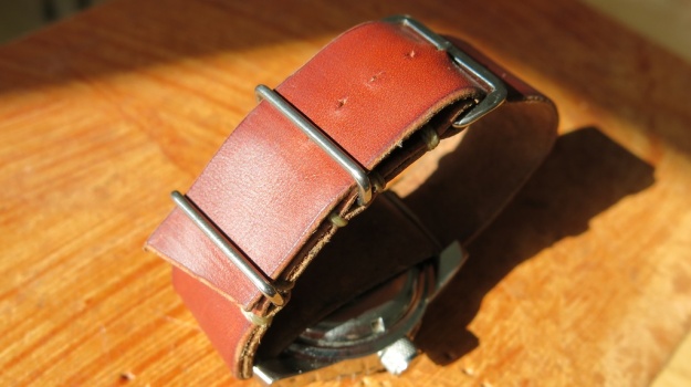 DIY hand sewn Nato leather watch strap 735