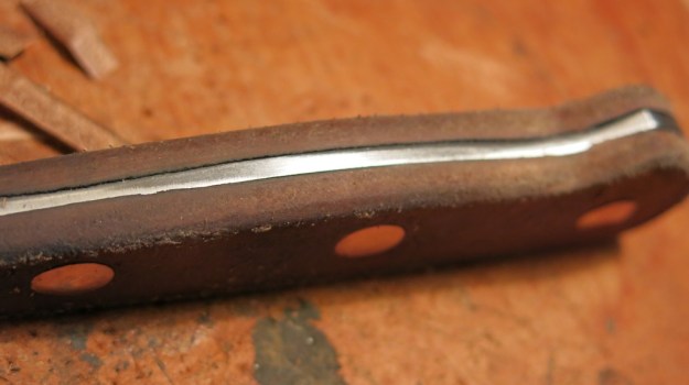 Fixed Kitchen Knife - Leather Knife Handle 297