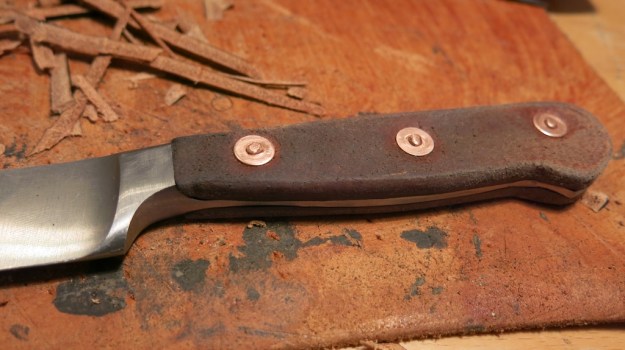 Fixed Kitchen Knife - Leather Knife Handle 297